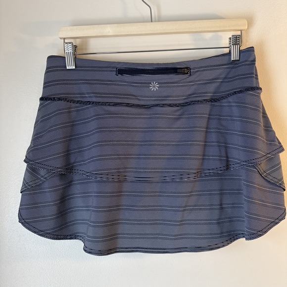Athleta Dot Stripe Swagger Skort Navy Blue Womens Size L #591396 Classic Sporty - Picture 10 of 10